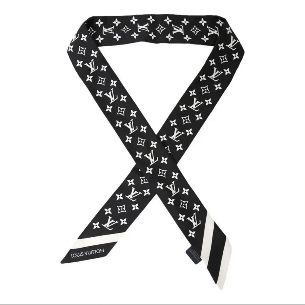 Louis Vuitton Black and White Monogram Silk Bandeau